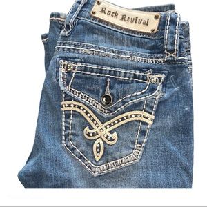 Rock Revival Jill Bootcut Jeans 26 Bling Jeweled